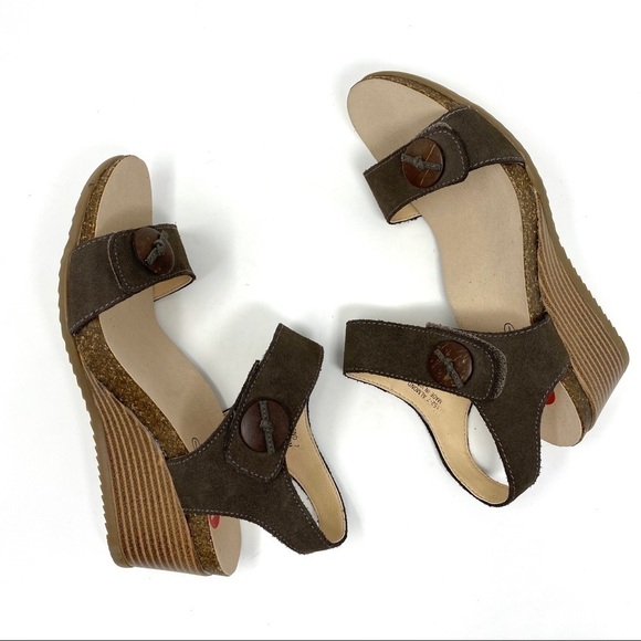Ekoes 152-7B leather wedge sandals almond - Picture 3 of 8